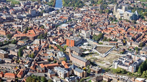 Aerial shot of York 