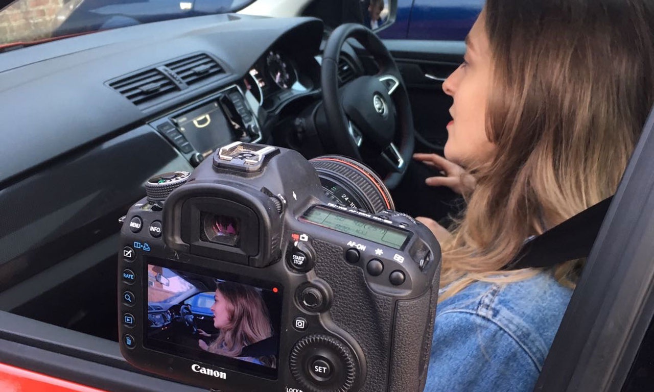 Filming an actor in a car for Its Not OK 