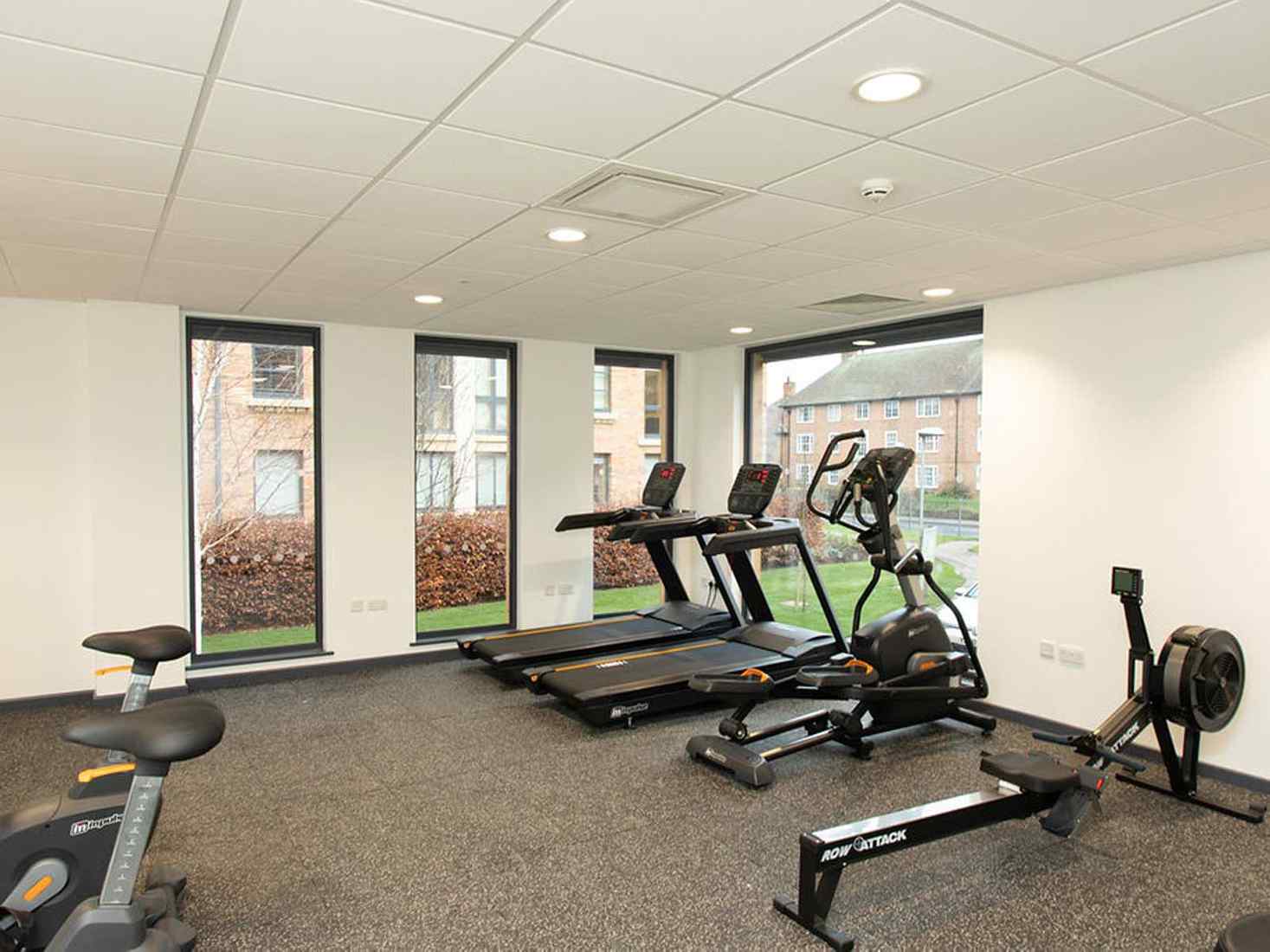 Shared gym facilities at Abode accommodation site. 
