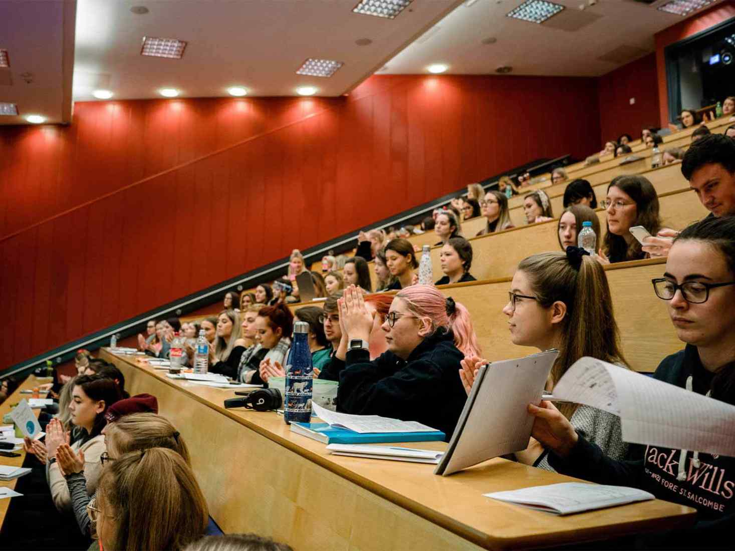 Students in a lecture theatre 
