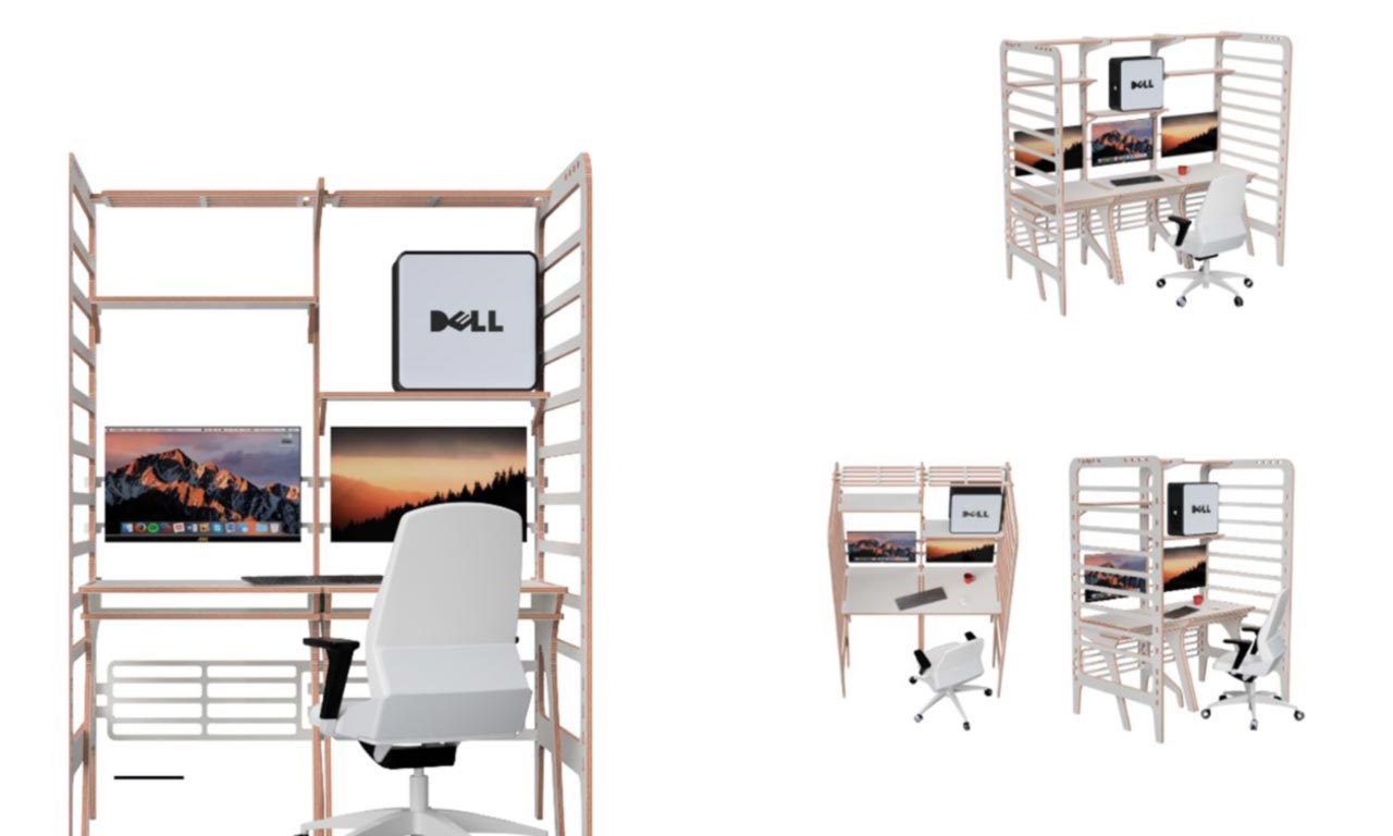 Digital design of a desk work space 