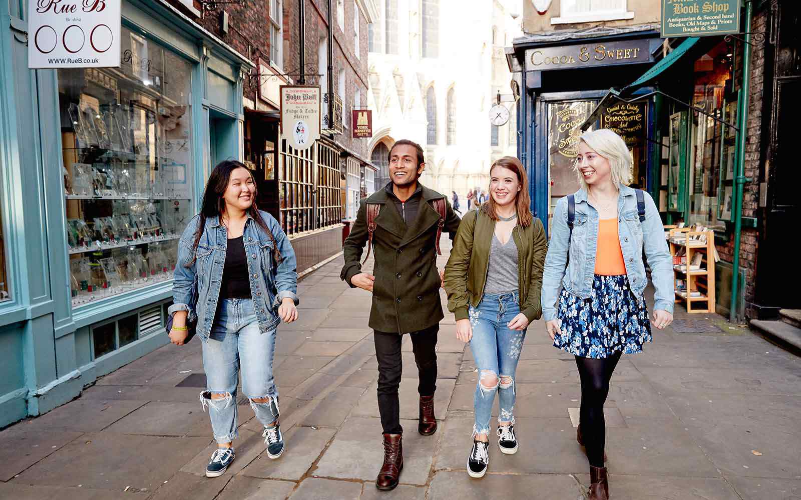 Students walking through York 