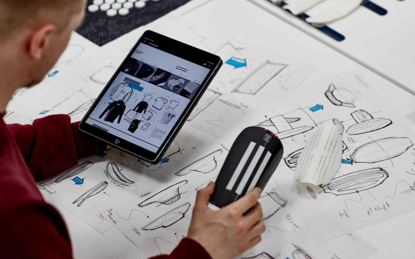 A student uses an ipad for design work 