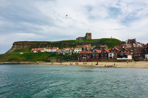 Whitby beach and Whitby Abbey 