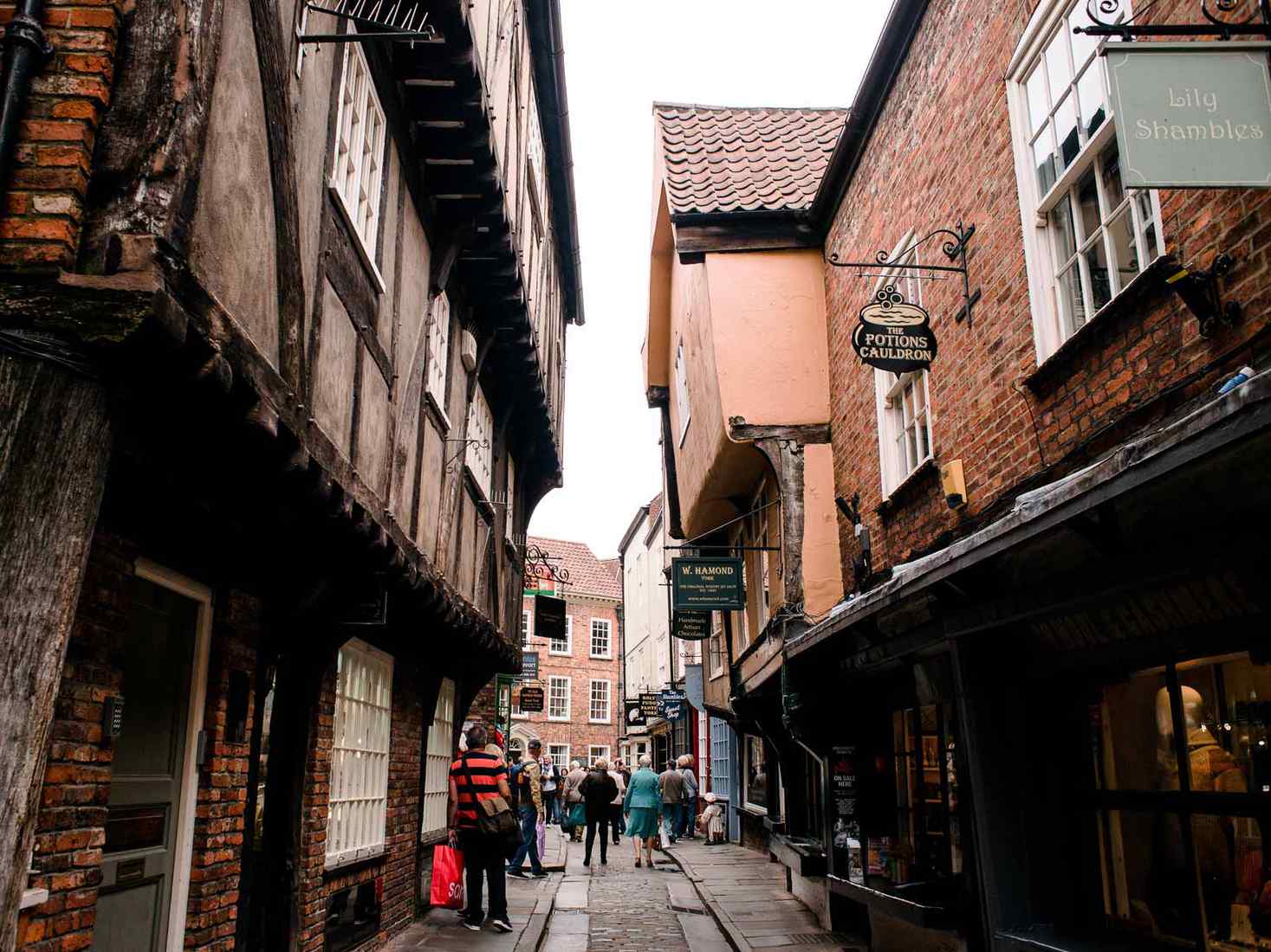 Looking down the Shambles in York 