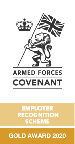 Armed Forces Covenant employer recognition gold award logo